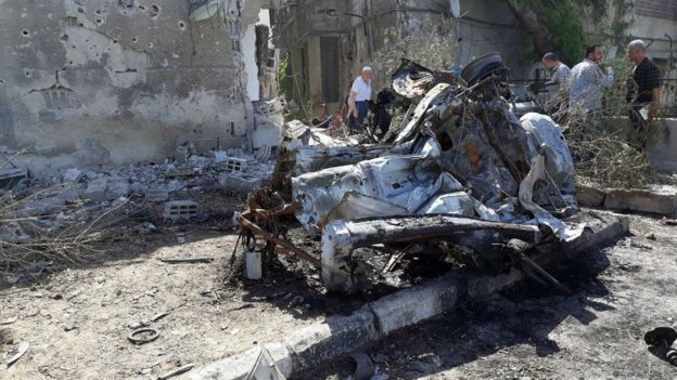 Террорист смертник подорвал автомобиль в Дамаске
